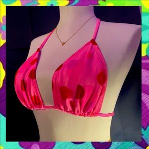 Vintage Y2K Pink Triangle Bikini Top